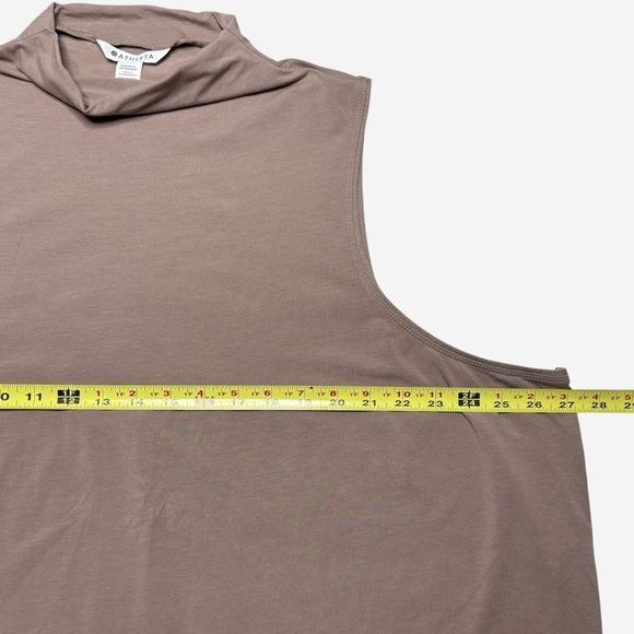 Athleta Outbound Pyrite Brown Mock Neck Sleeveless Cotton Tank Top 882327 3X - Picture 6 of 10